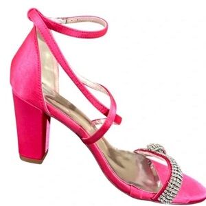 Elegant Pink Women's Heels with Rhinestone Detail